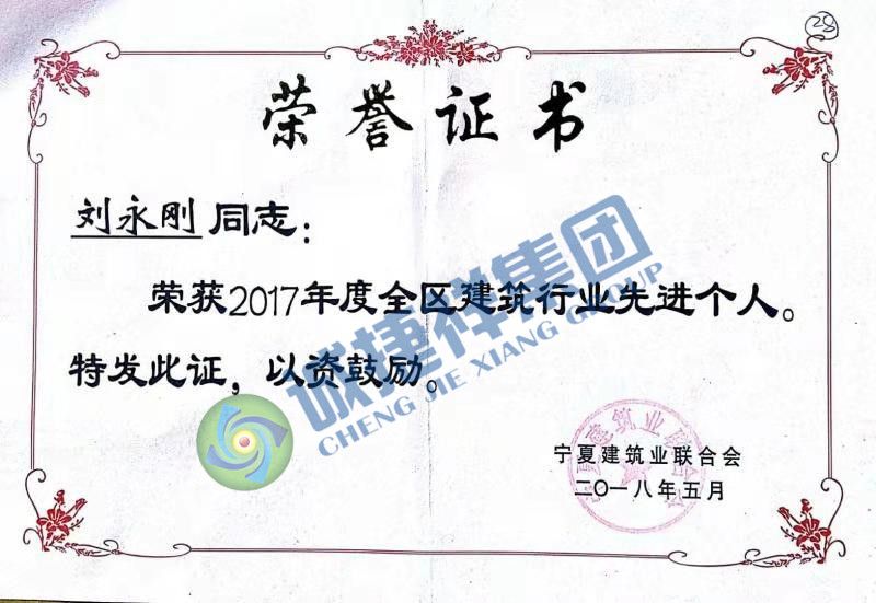 2017年度全区建筑行业先进个人